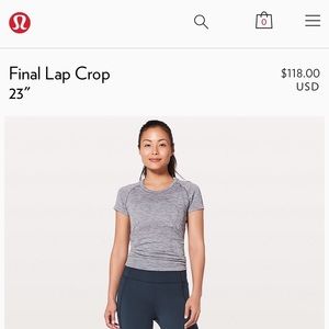 Lululemon Final Crop 23’ - True Navy - Size 6